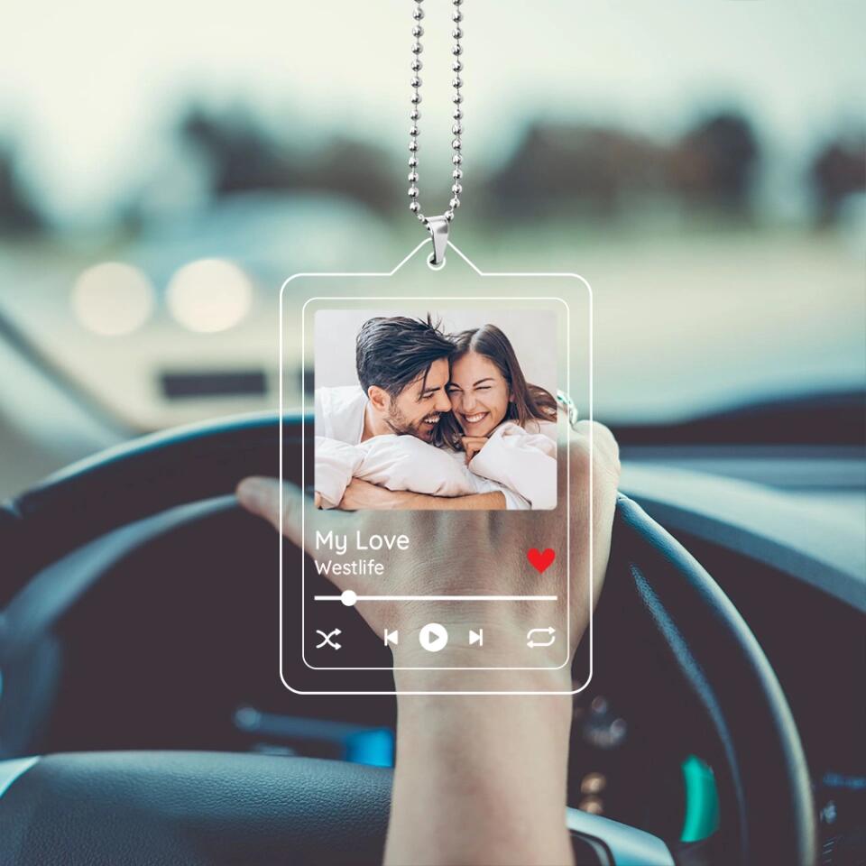Custom Photo Song's Name - Personalized Car Ornament