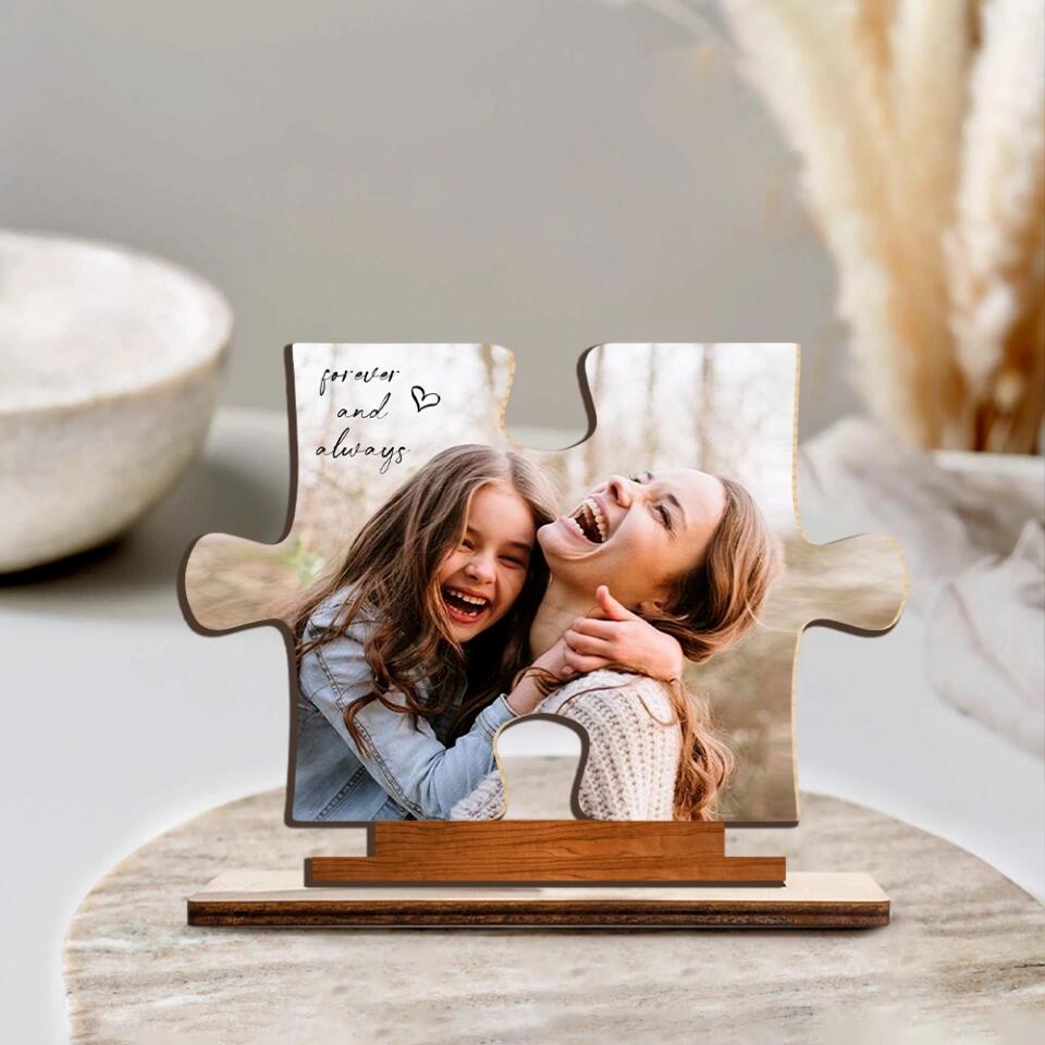 Custom Photo Missing Pieces Wooden Acrylic Plaque - Gifts for Mom, Mom Birthday Gift, Anniversary Gift, Bestie Gift, Valentine Gift for Couple - 212IHNVSWP970