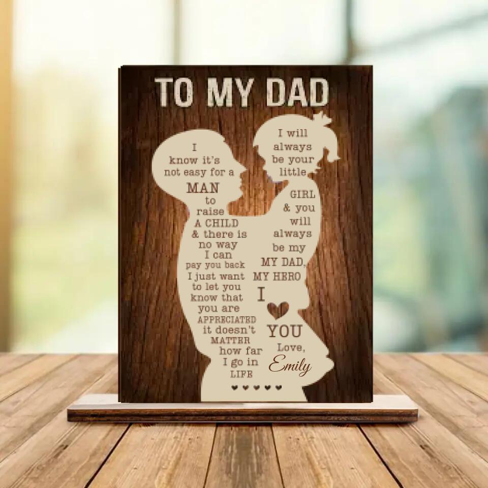 To My Dad Mom Personalized Wooden Acrylic Plaque