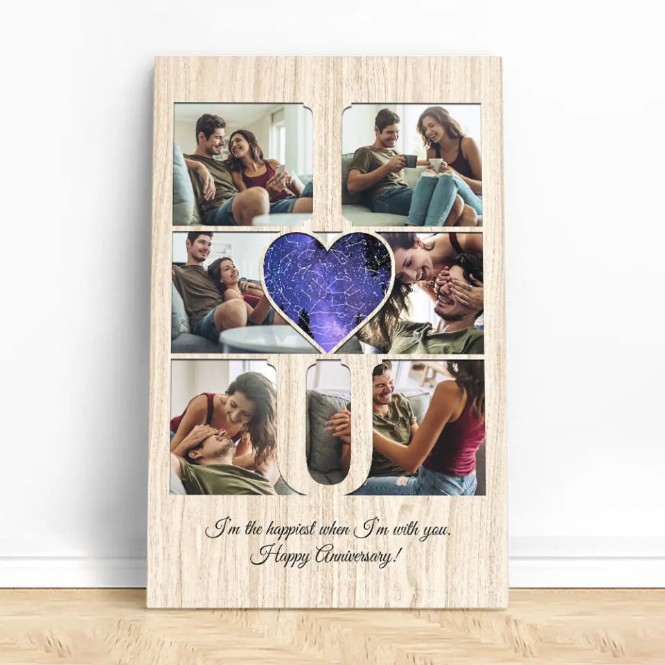 I Love You I&#39;m The Happiest Custom Canvas Poster Anniversary Gift For Couples