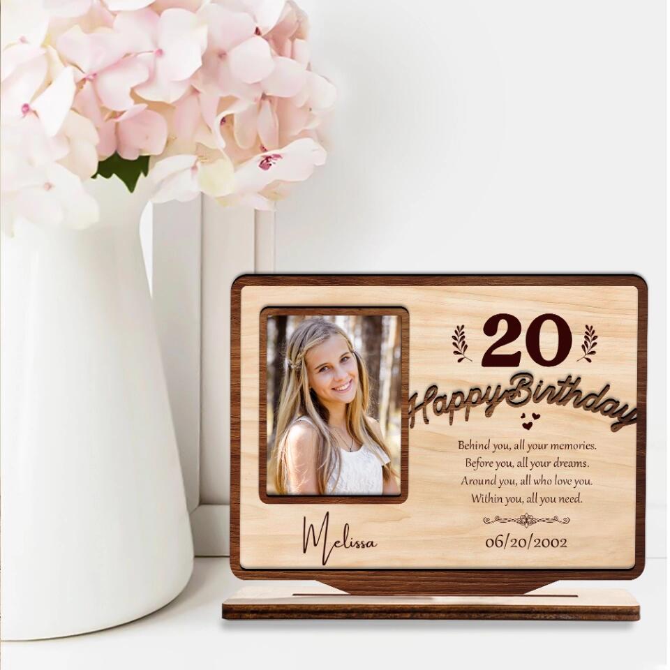 Happy Birthday Behind You All Your Memories - Personalized Custom Shape Wooden Plaque - Best Gift for Daughter Friends Mom - 212IHPLNWP666
