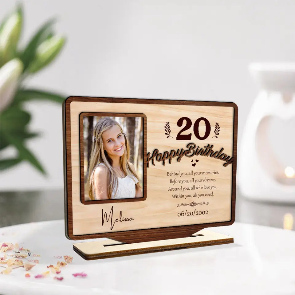 Happy Birthday Behind You All Your Memories - Personalized Wooden Plaque - Best Gift for Daughter Friends Mom