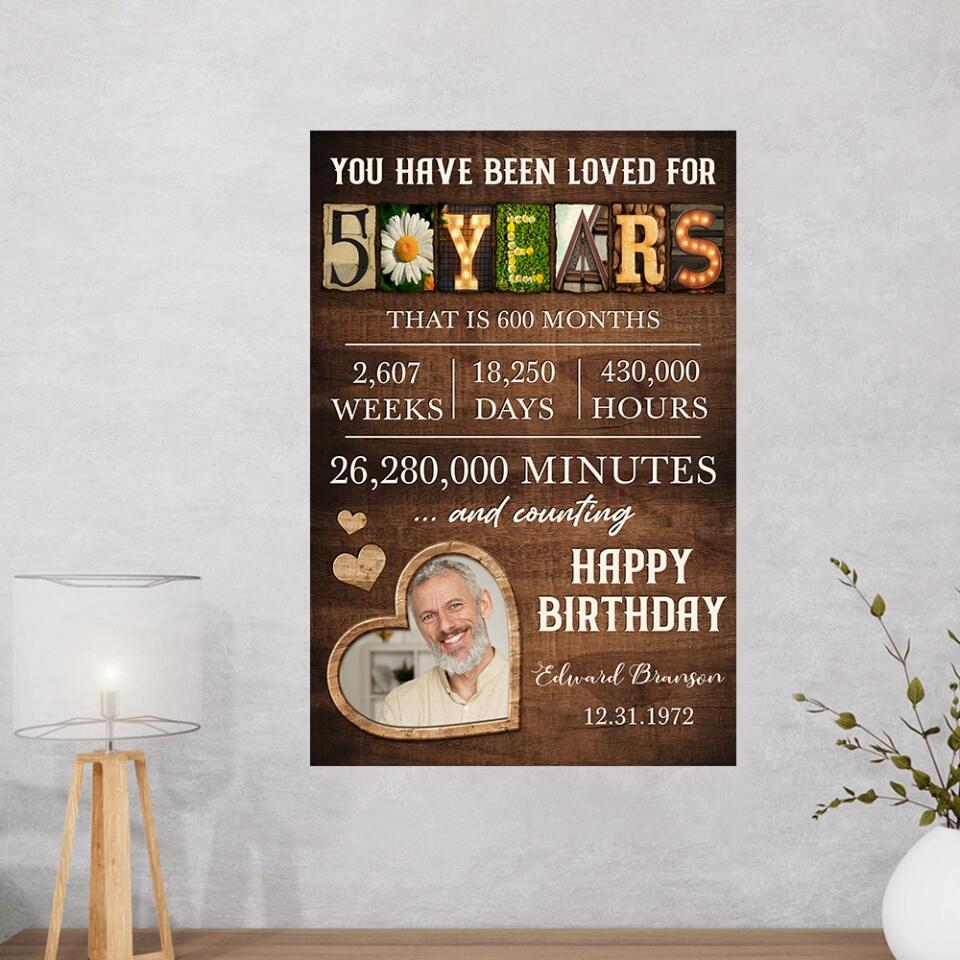 You Have Been Loved For 50 Years Custom Canvas Poster Happy Birthday Grandma Gifts