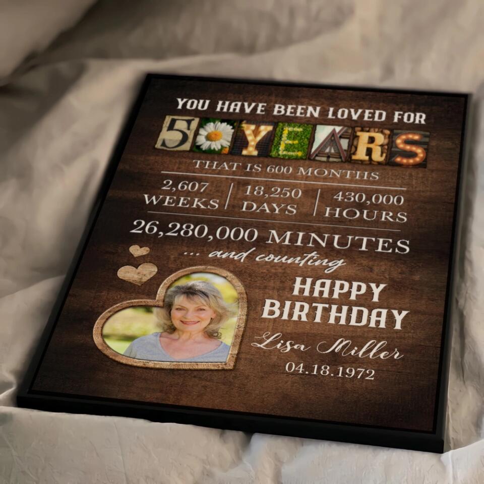 You Have Been Loved For 50 Years Custom Canvas Poster Happy Birthday Grandma Gifts