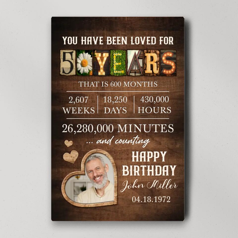 You Have Been Loved For 50 Years Custom Canvas Poster Happy Birthday Grandma Gifts