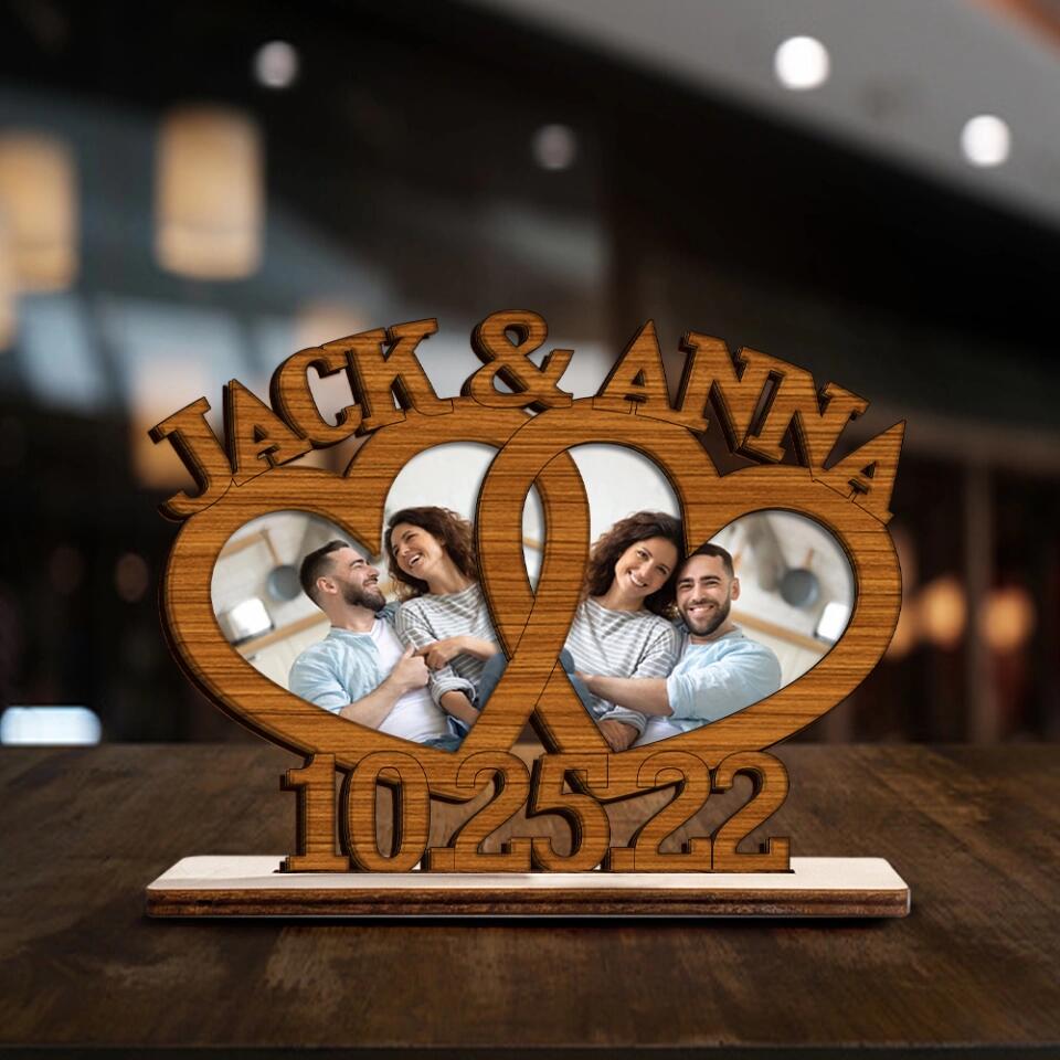 Custom Photo and Name Wooden/Acrylic Plaque Anniversary Gift For Couple, Husband and Wife on Valentine's Day - Valentine Gift, Birthday Gift For Him/For Her - 212IHNNPWP977