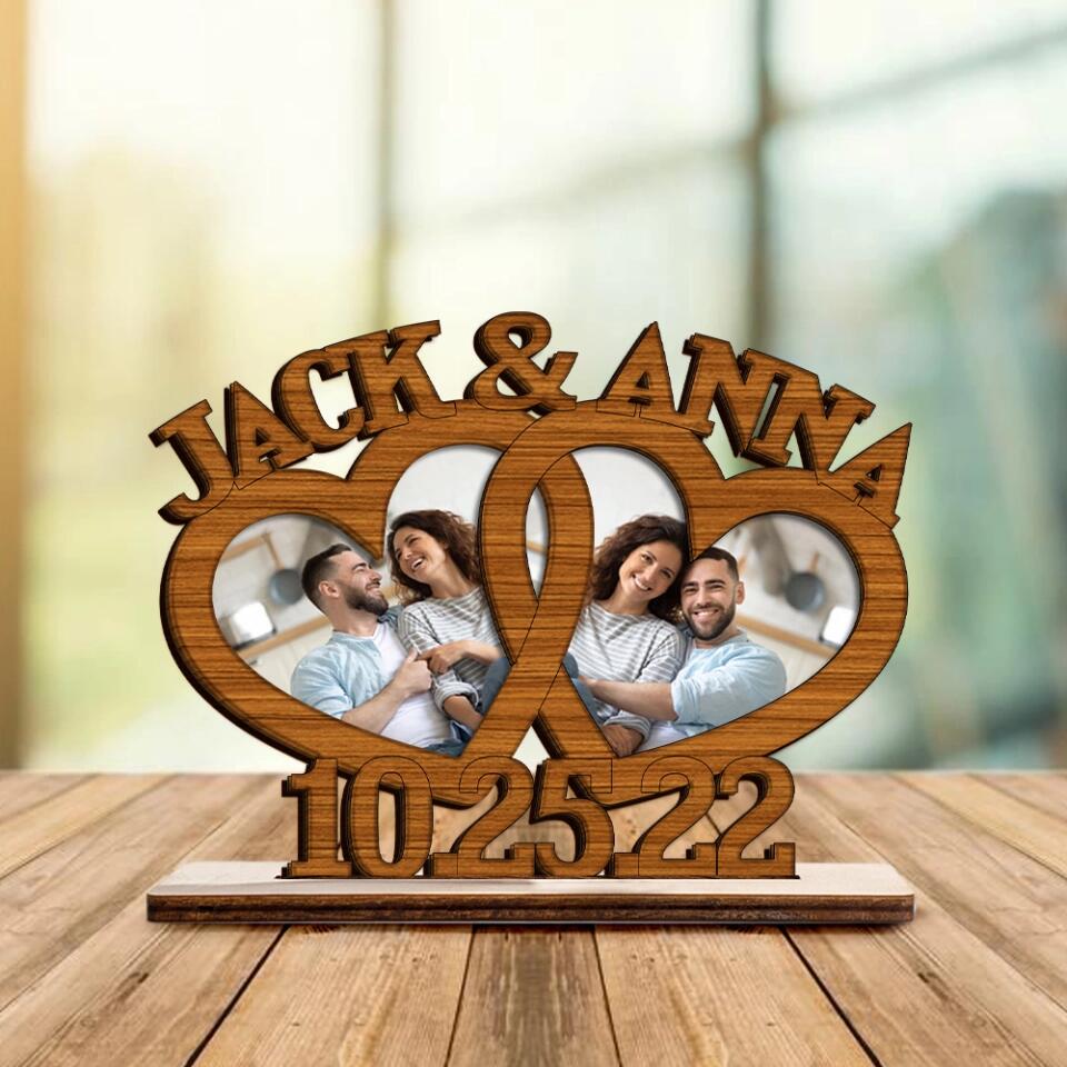 Custom Photo and Name Wooden/Acrylic Plaque Anniversary Gift For Couple, Husband and Wife on Valentine's Day - Valentine Gift, Birthday Gift For Him/For Her - 212IHNNPWP977
