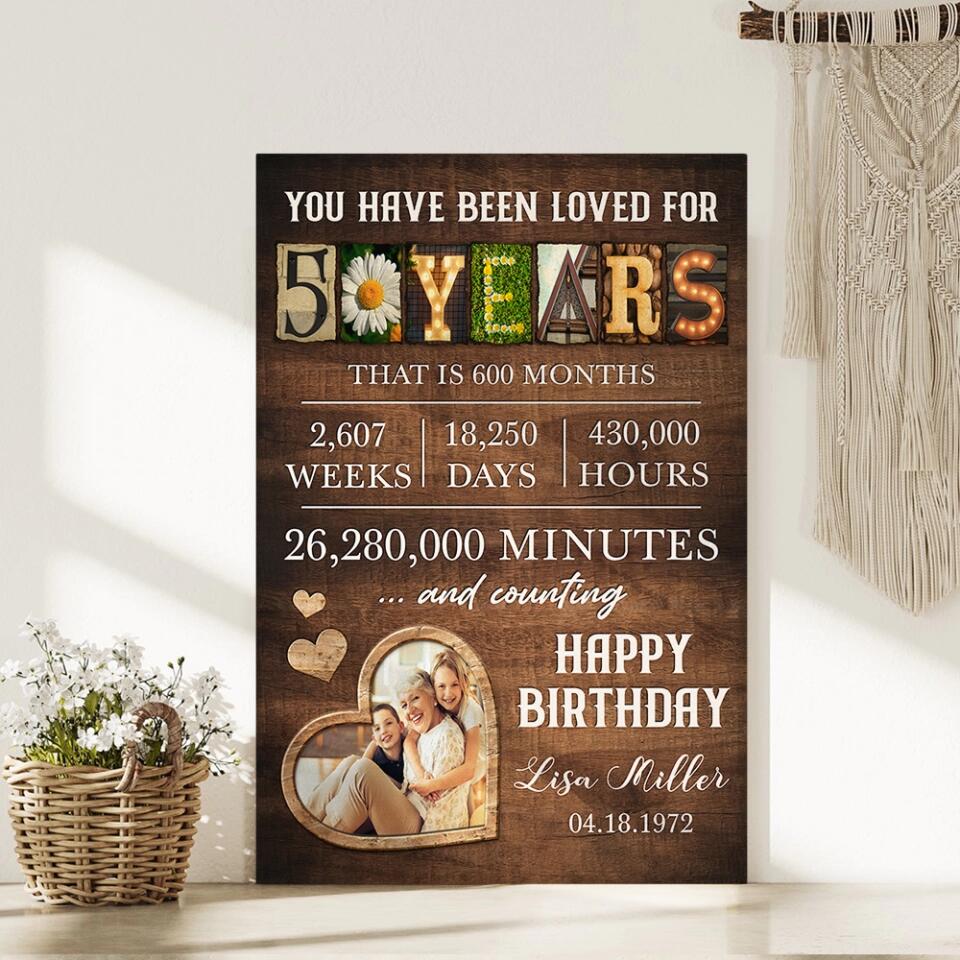You Have Been Loved For 50 Years Custom Canvas Poster Happy Birthday Grandma Gifts