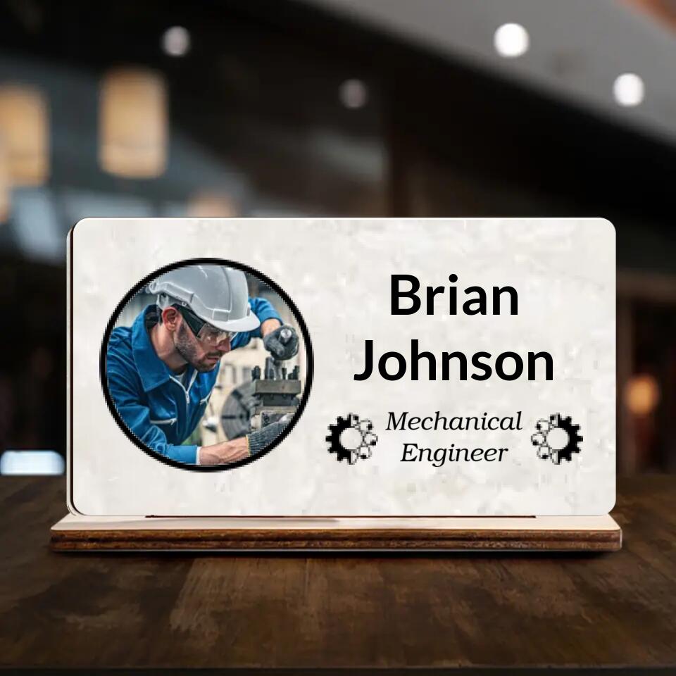 The Best Mechanical Engineer Ever - Personalized Upload Photo Wooden Plaque - Best Gift For Mechanical Engineer For Him/Her Anniversary - 212ICNNPWP411