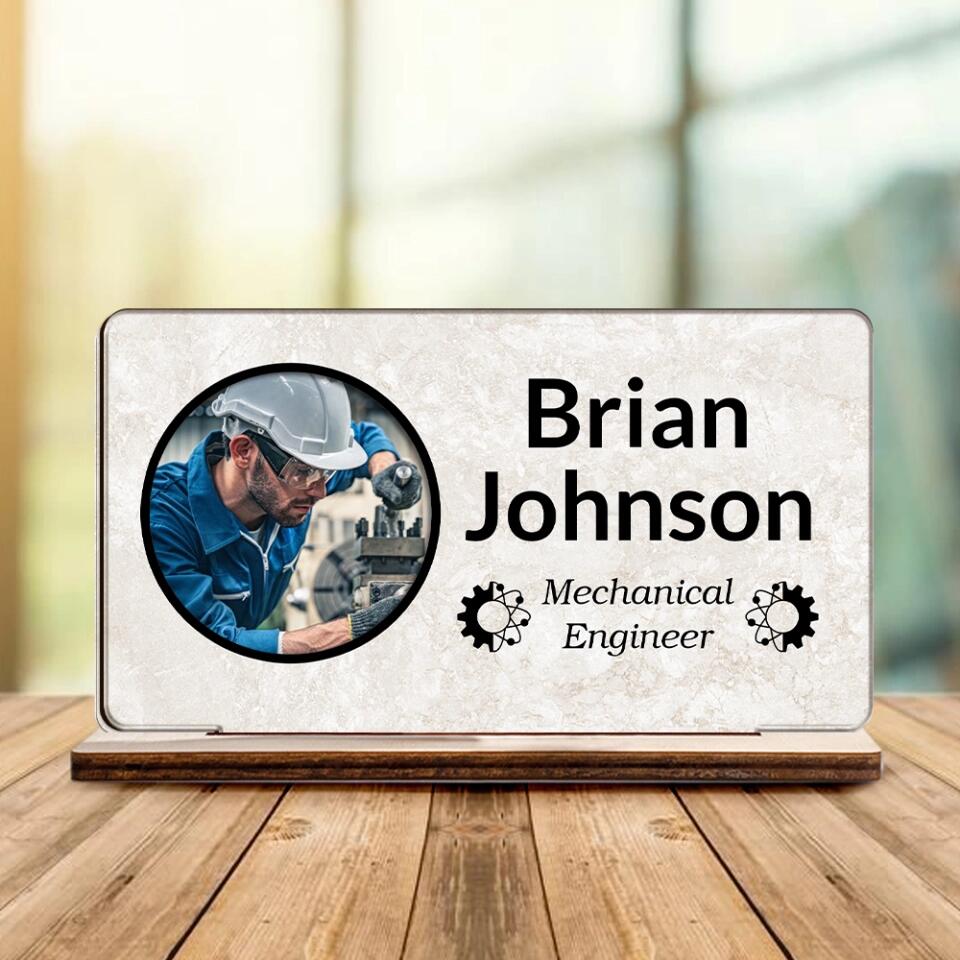 The Best Mechanical Engineer Ever - Personalized Upload Photo Wooden Plaque - Best Gift For Mechanical Engineer For Him/Her Anniversary - 212ICNNPWP411