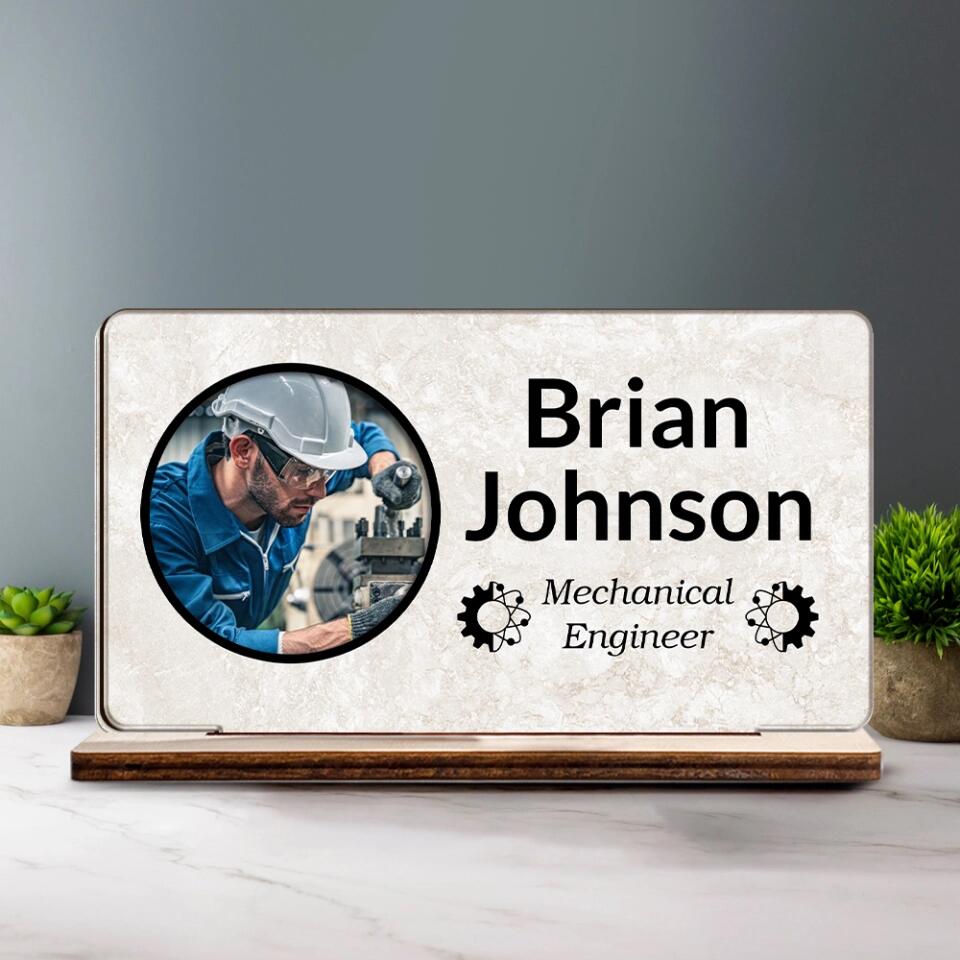 The Best Mechanical Engineer Ever - Personalized Upload Photo Wooden Plaque - Best Gift For Mechanical Engineer For Him/Her Anniversary - 212ICNNPWP411