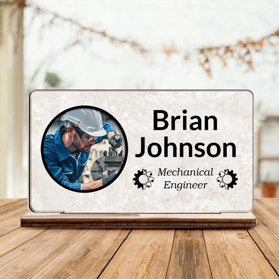 The Best Mechanical Engineer Ever - Personalized Upload Photo Wooden Plaque - Best Gift For Mechanical Engineer For Him/Her Anniversary - 212ICNNPWP411