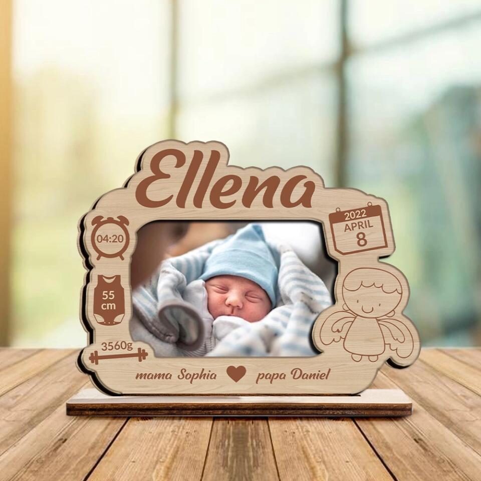 A Lovely New Born Baby - Personalized Upload Photo Wooden Plaque - Best Gift For Baby For Daughter For Son From Parent Anniversary Gift - 212IHNNPWP981