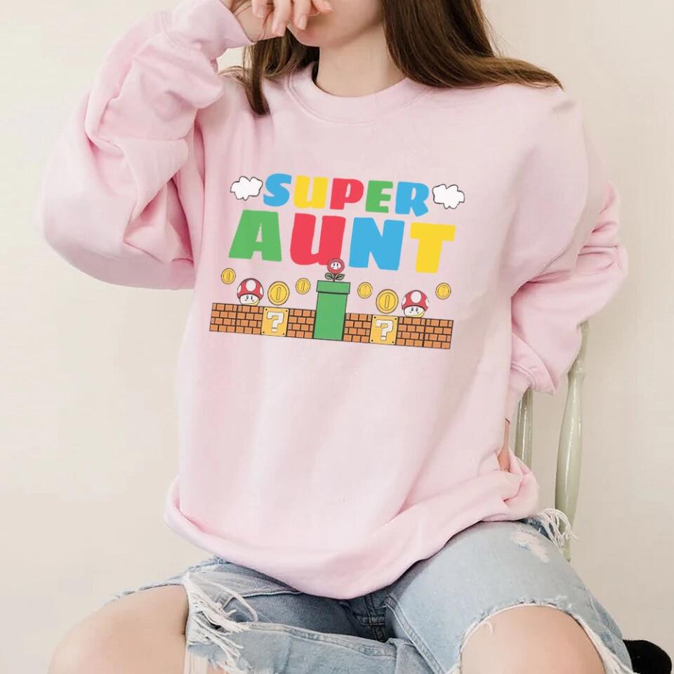 Super Uncle Super Aunt Custom Crew Neck Sweatshirt Anniversary Gift