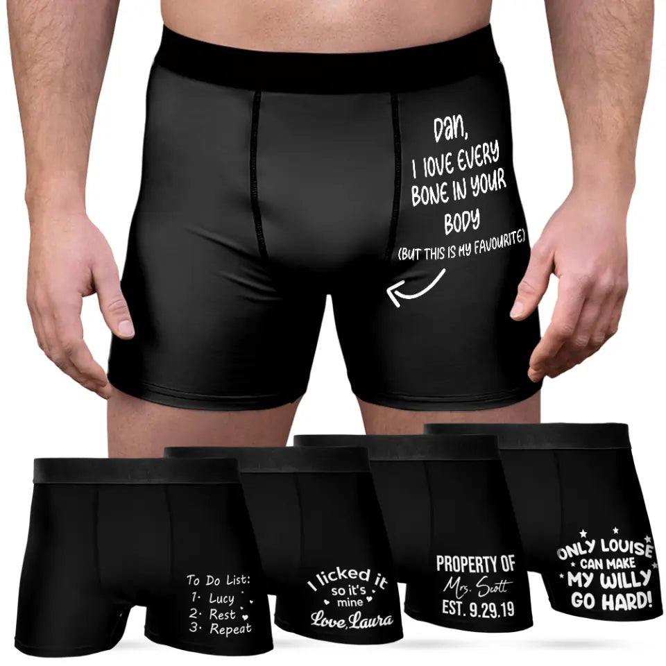 Funny Quote For Boyfriend Husband Custom Boxer Briefs Naughty Gift For Men