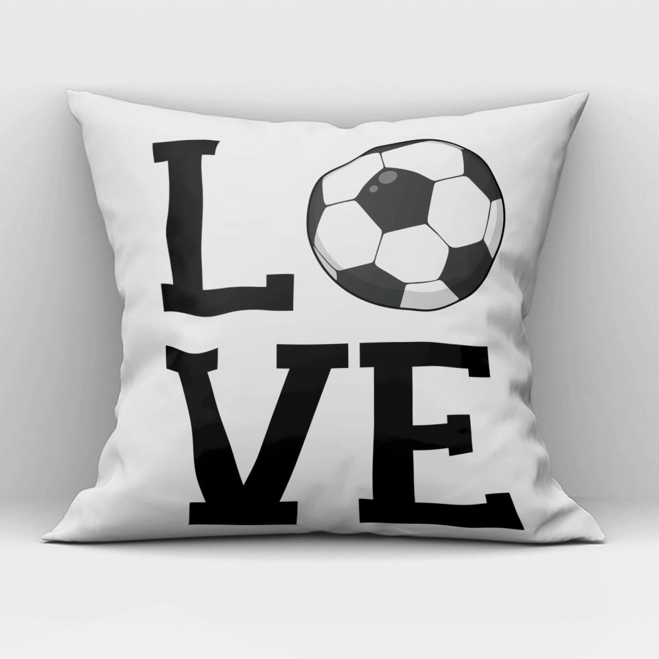 Love Football Soccer Basketball Baseball Personalized Canvas Pillow Gift For Sport Lover