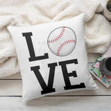 Love Football Soccer Basketball Baseball - Canvas Pillow - Personalized Name - Custom Number - Best Gift for Sport Lover - for Sport Fan - Boys Room Decor - 212ICNLNPI389