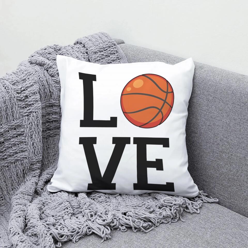Love Football Soccer Basketball Baseball Personalized Canvas Pillow Gift For Sport Lover