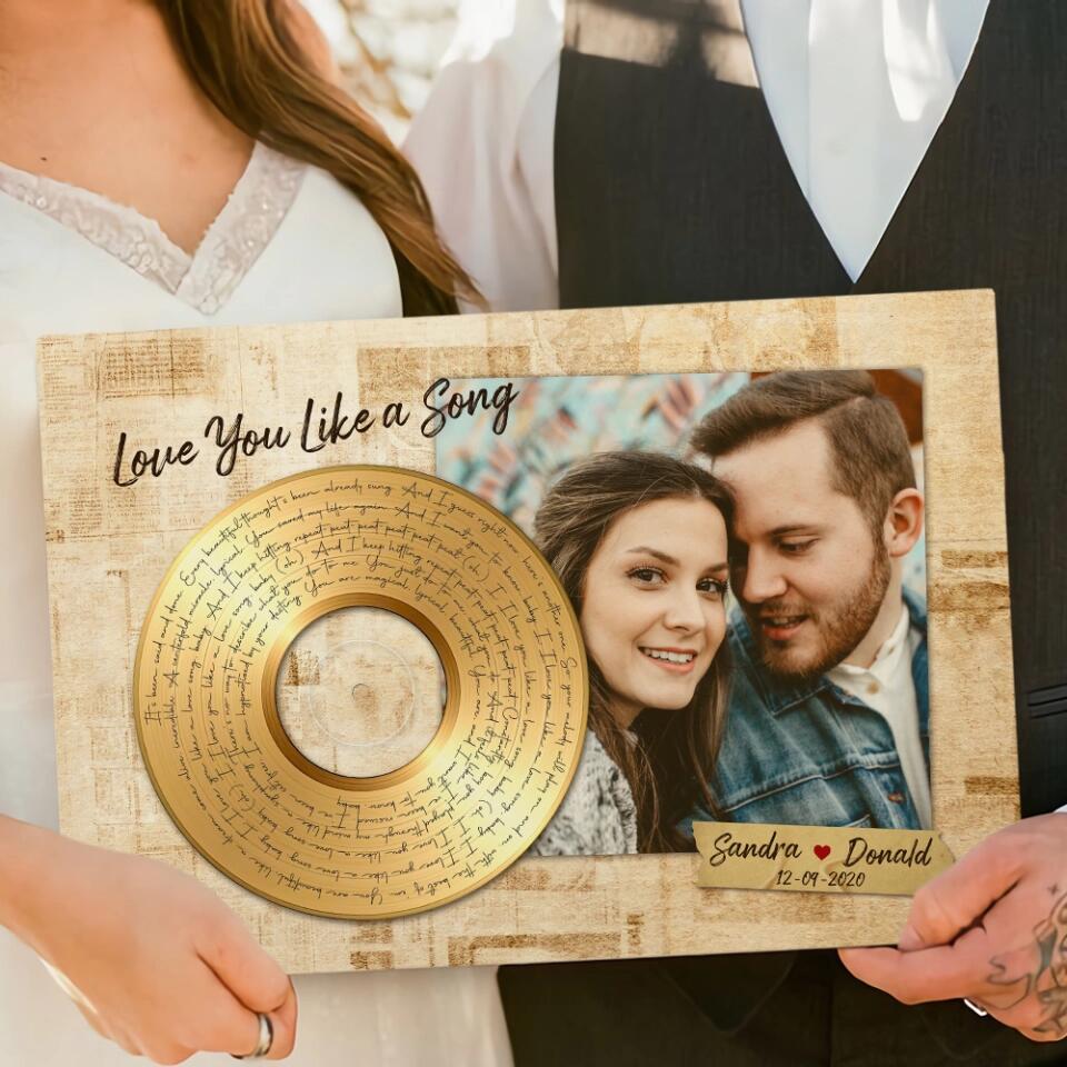 Personalized Valentine Gifts - Love You Like A Love Song Custom Canvas Poster Anniversary Gift For Couples