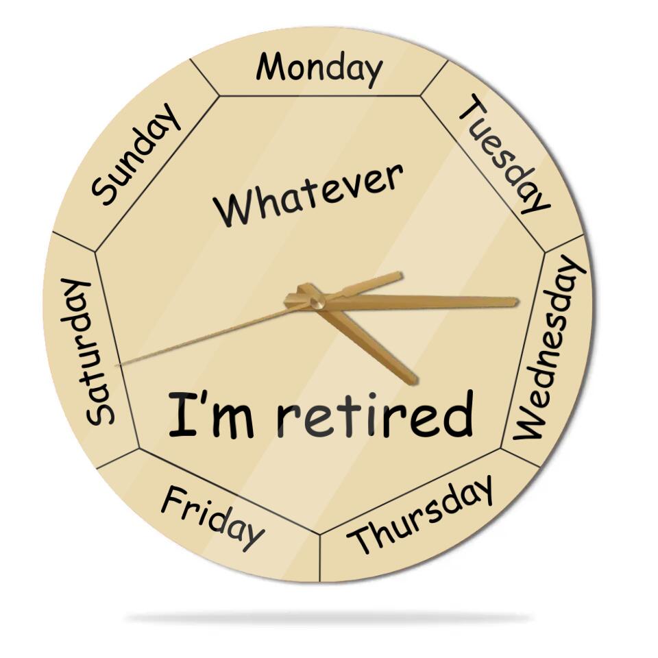 Personalized Valentine Gifts - Whatever You're Late Anyway Oval Beige - Week Day - Wall Clock - Wooden/Acrylic Wall Clock - Wall Hanging - Retirement Gift for Mentor Boss Coworker Work Bestie - Valentine Gift - 301ICNVSWC0027