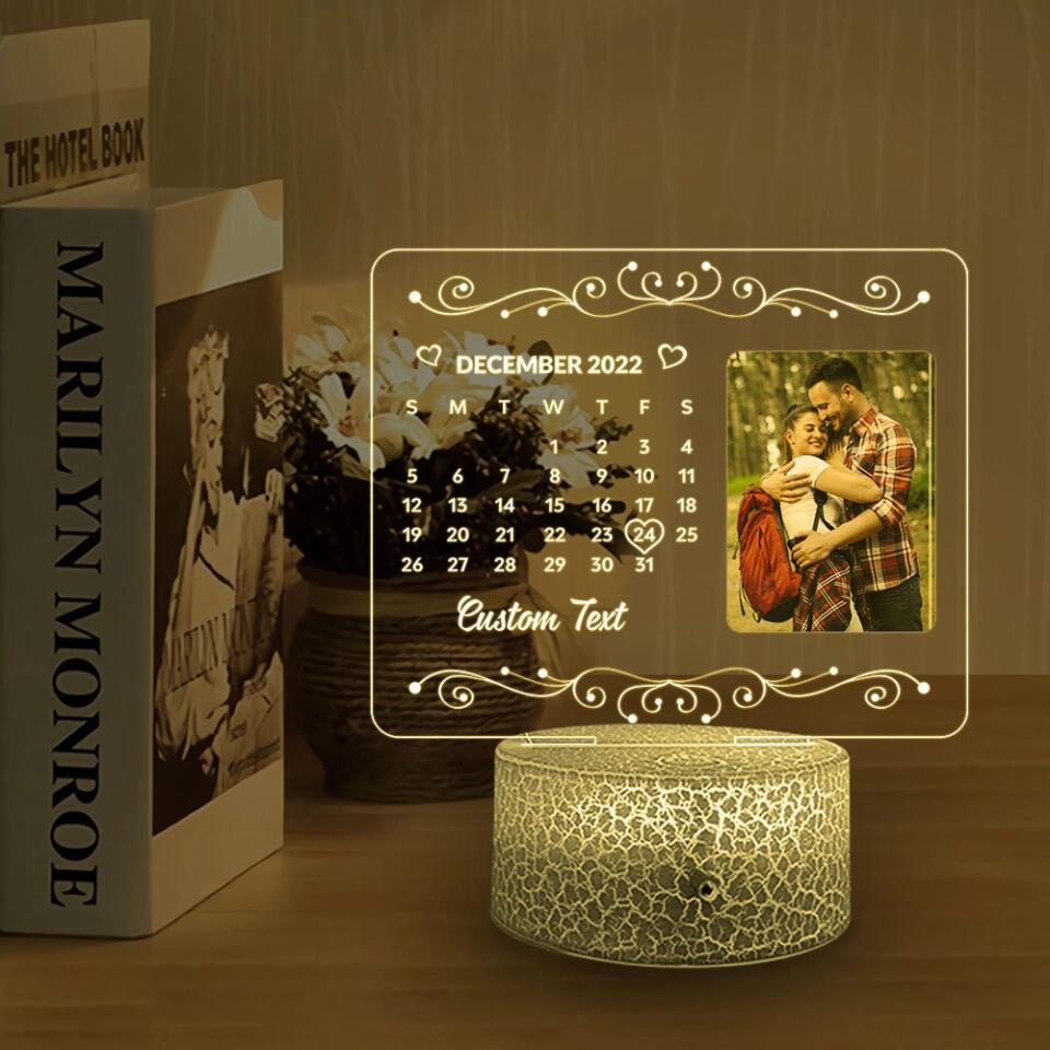 Personalized Valentine Gifts - Loving Light - Customizable 3D LED Photo & Date Lamp