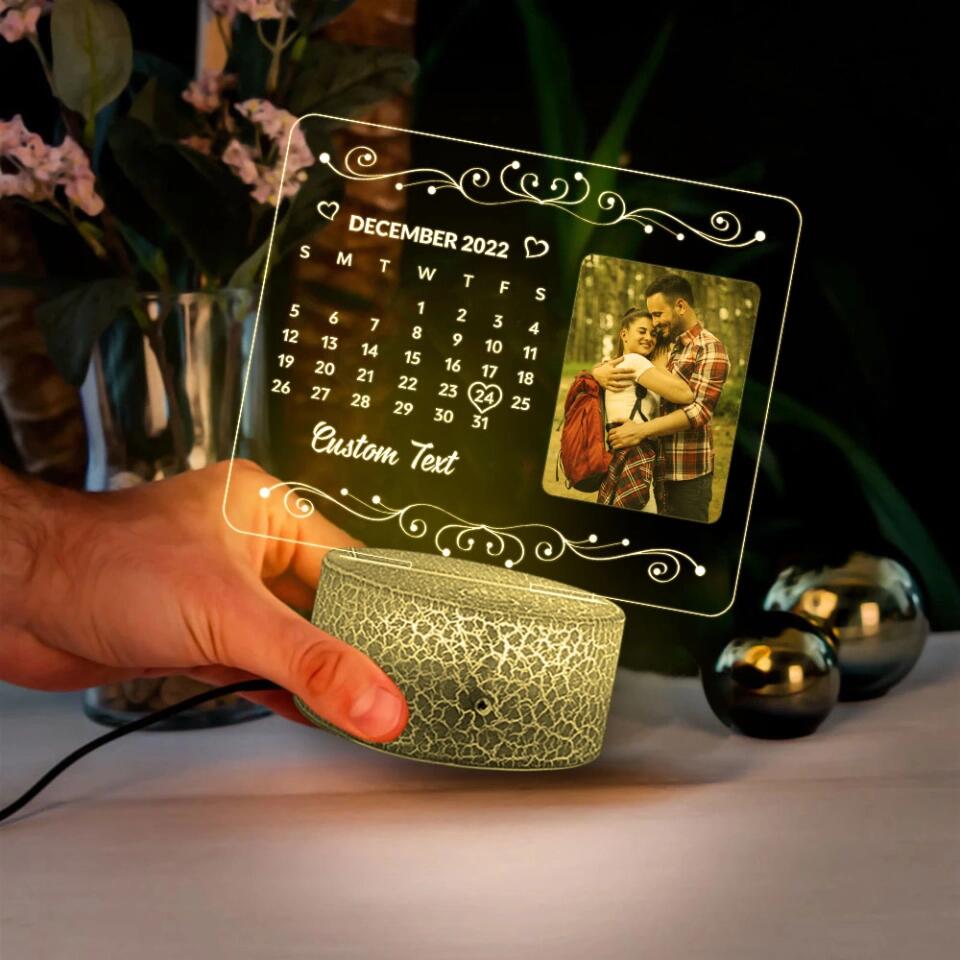 Personalized Valentine Gifts - Loving Light - Customizable 3D LED Photo & Date Lamp