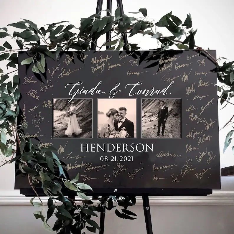 Rustic Personalized Canvas Printed Wedding Guest Book - Wedding Guest Book Sign - Best Wedding Gift - 301IHPNPCA014