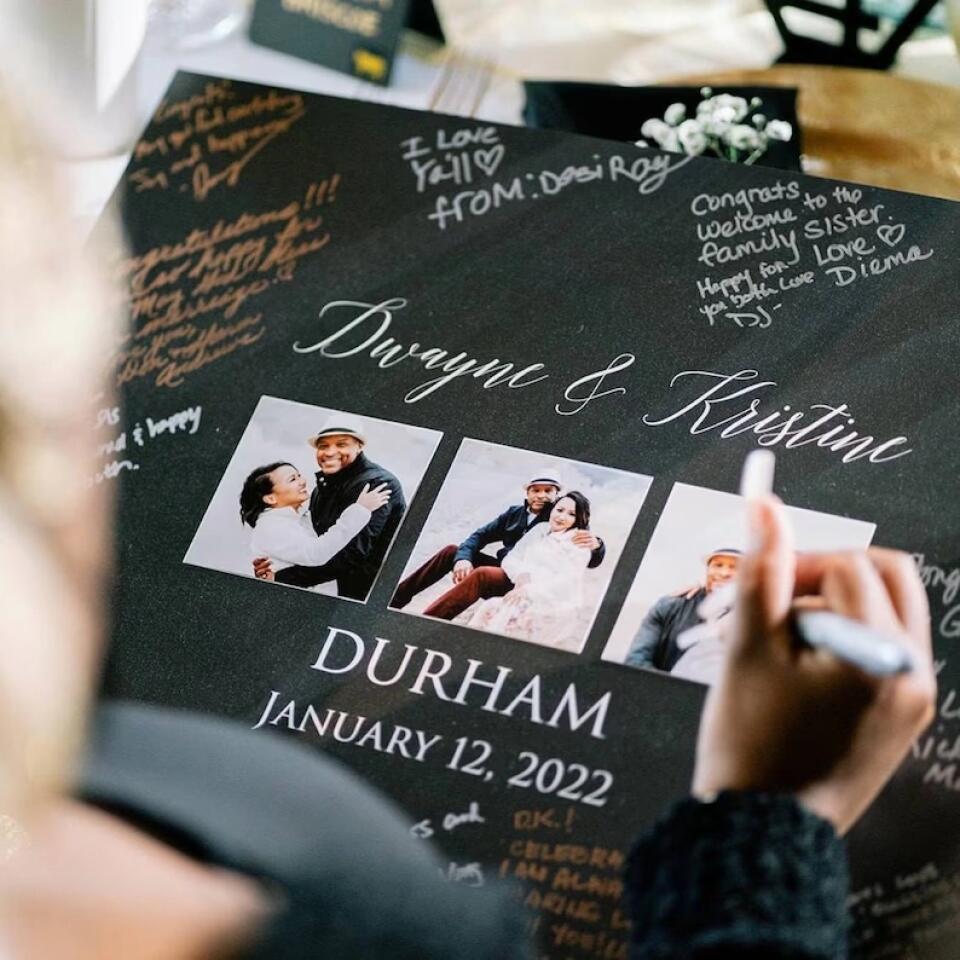 Personalized Valentine Gifts - Wedding Guest Book Sign Custom Canvas Poster Best Wedding Gift For Couples
