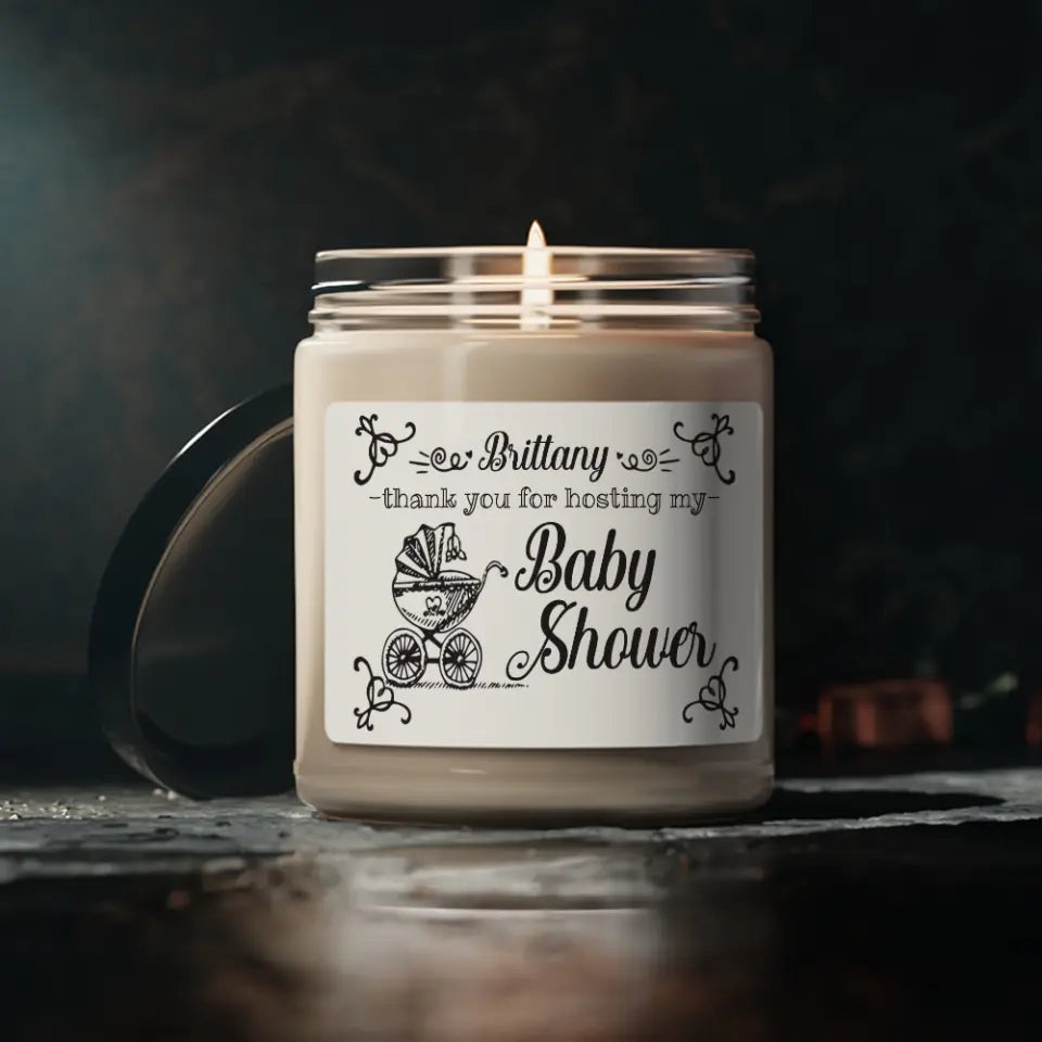 Thank For Hosting My Baby Shower - Personalized Scented Soy Canlde
