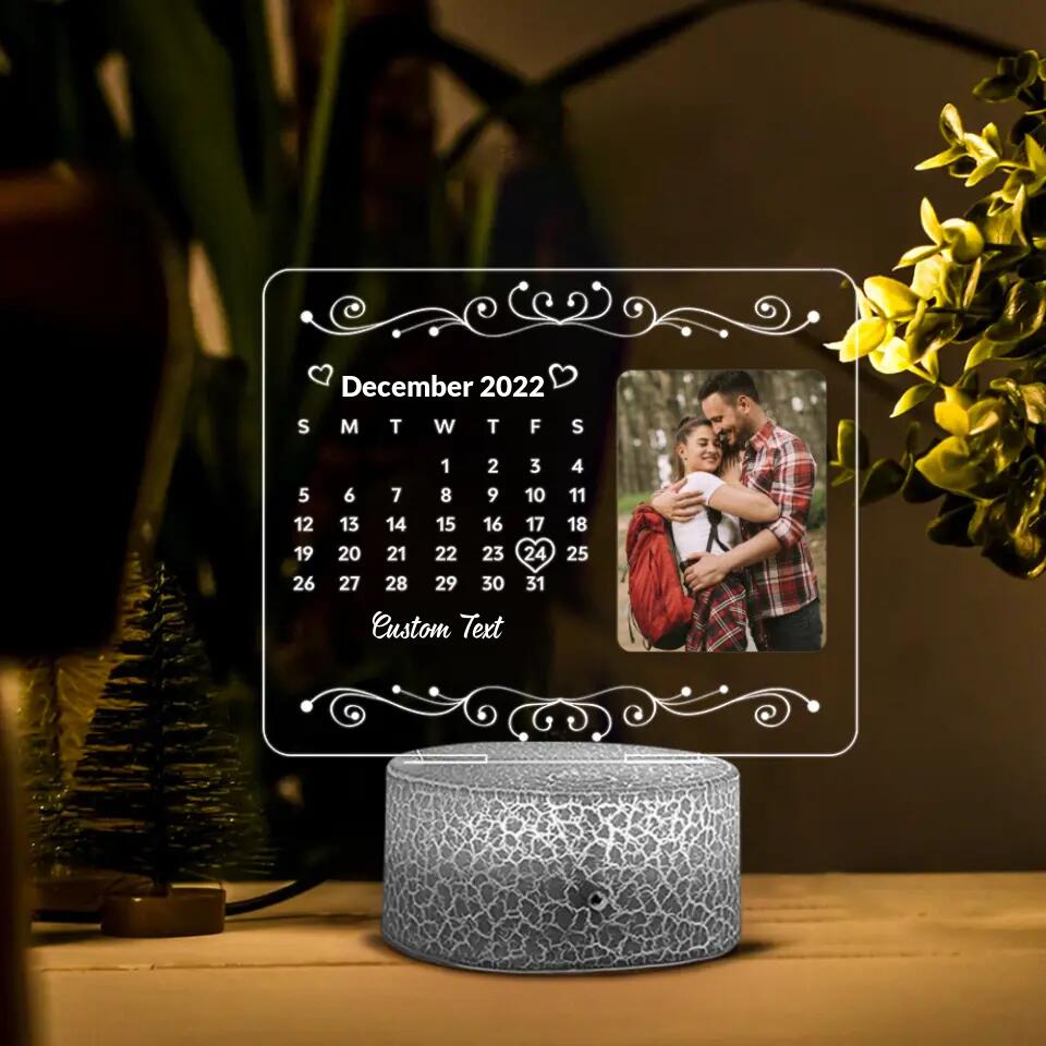 Personalized Valentine Gifts - Loving Light - Customizable 3D LED Photo & Date Lamp