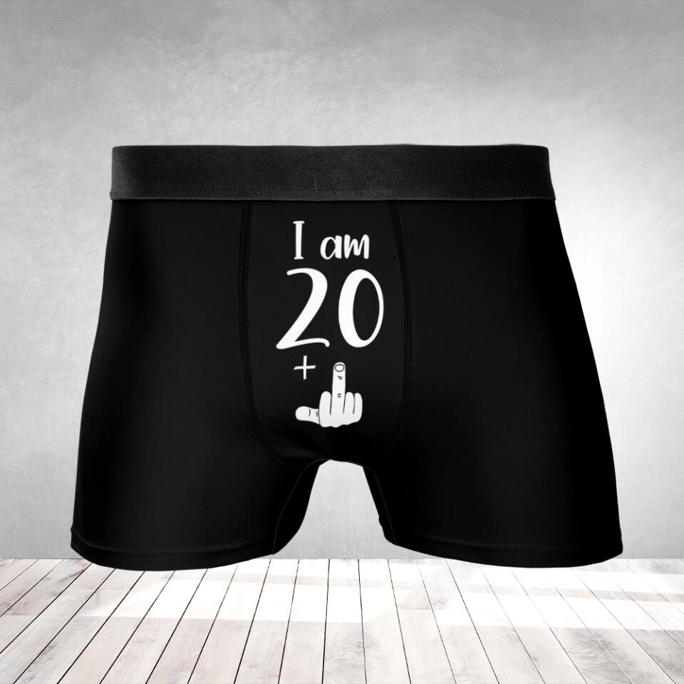 Personalized Birthday Gift for Men - I am 49+ - Men Boxer/Short- Custom Age - Funny Naughty Birthday Gift for Him