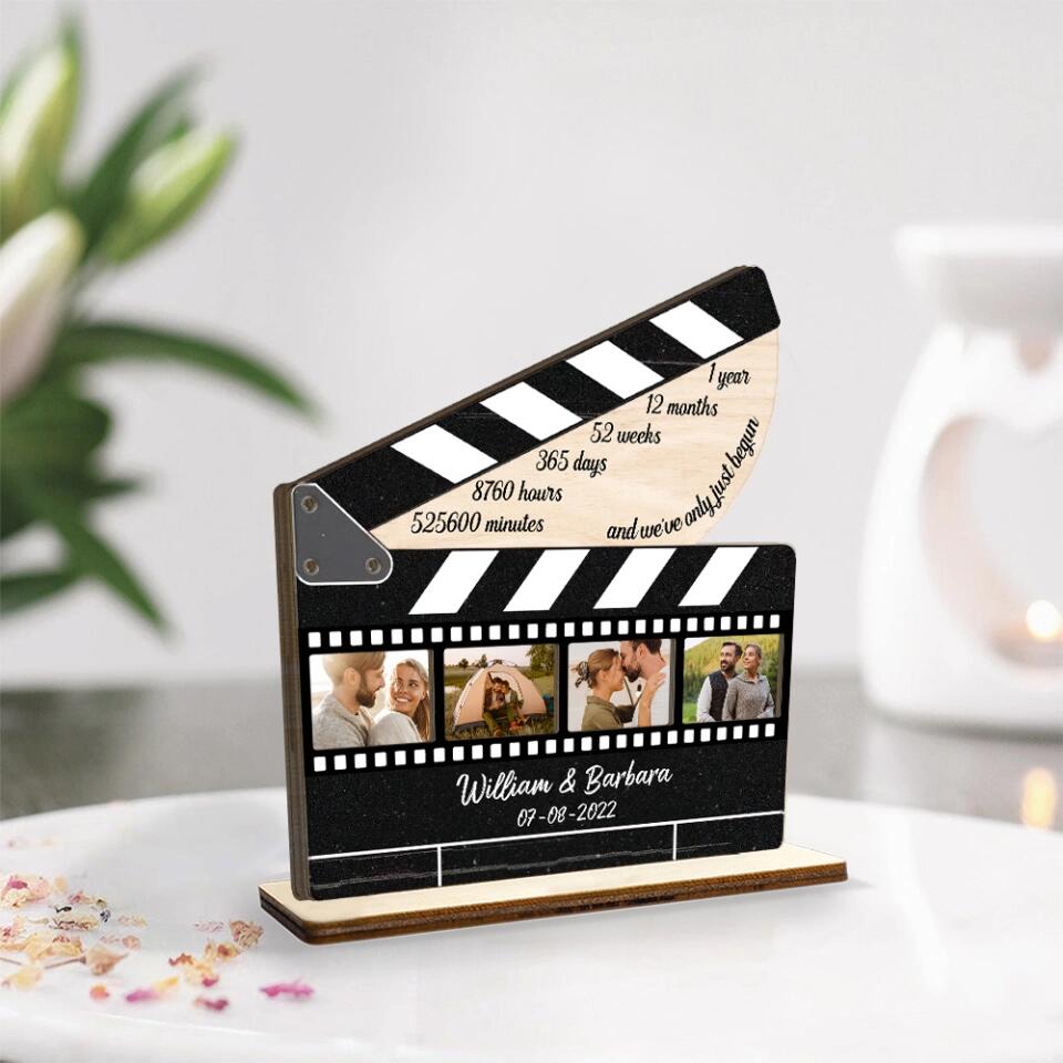 1 Year Anniversary - Custom Shape Wooden Plaque 3 Layers - Best 1 Year Anniversary Gift For Couple - 301IHPLNWP036