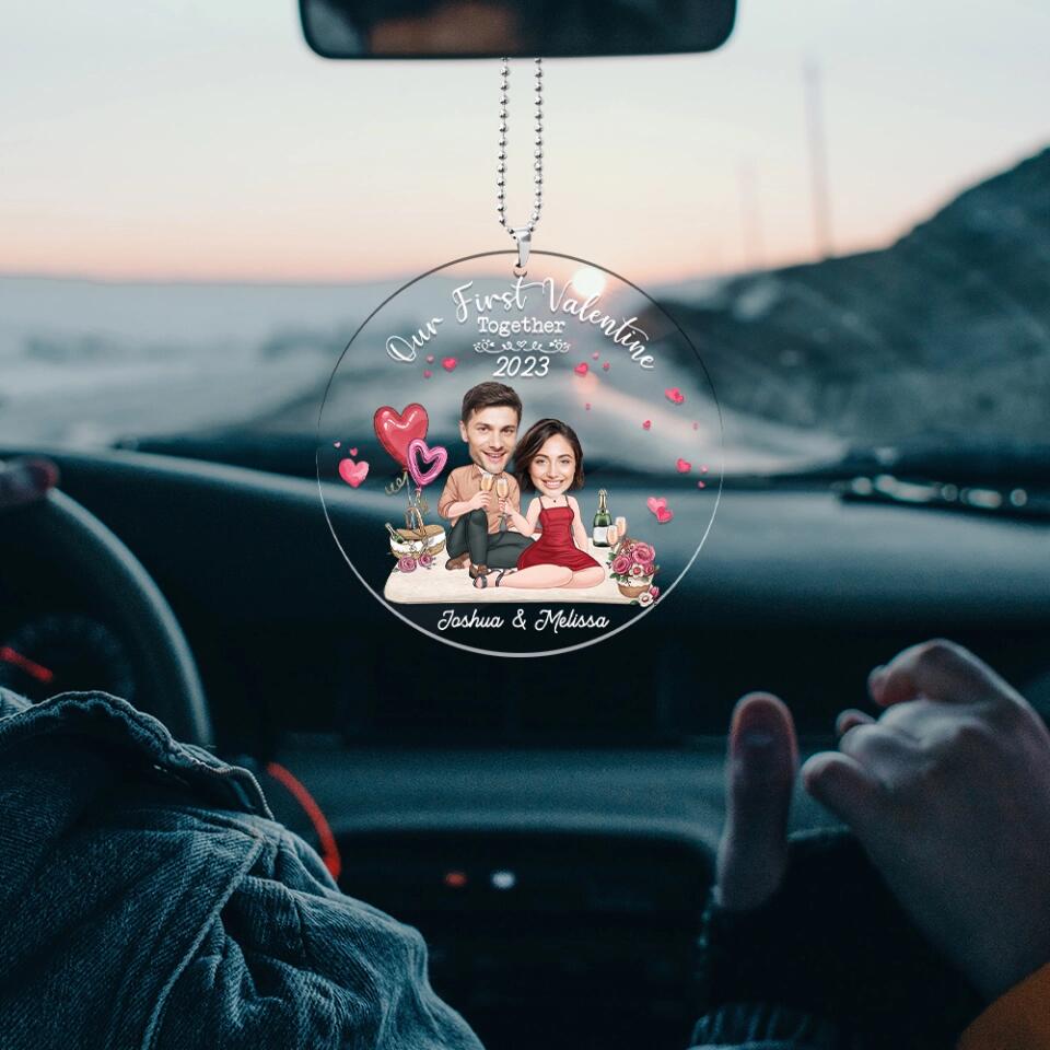 Personalized Valentine Gifts - Our First Valentine Together - Custom Face Ornament - Best Valentine Couple For Him, Her