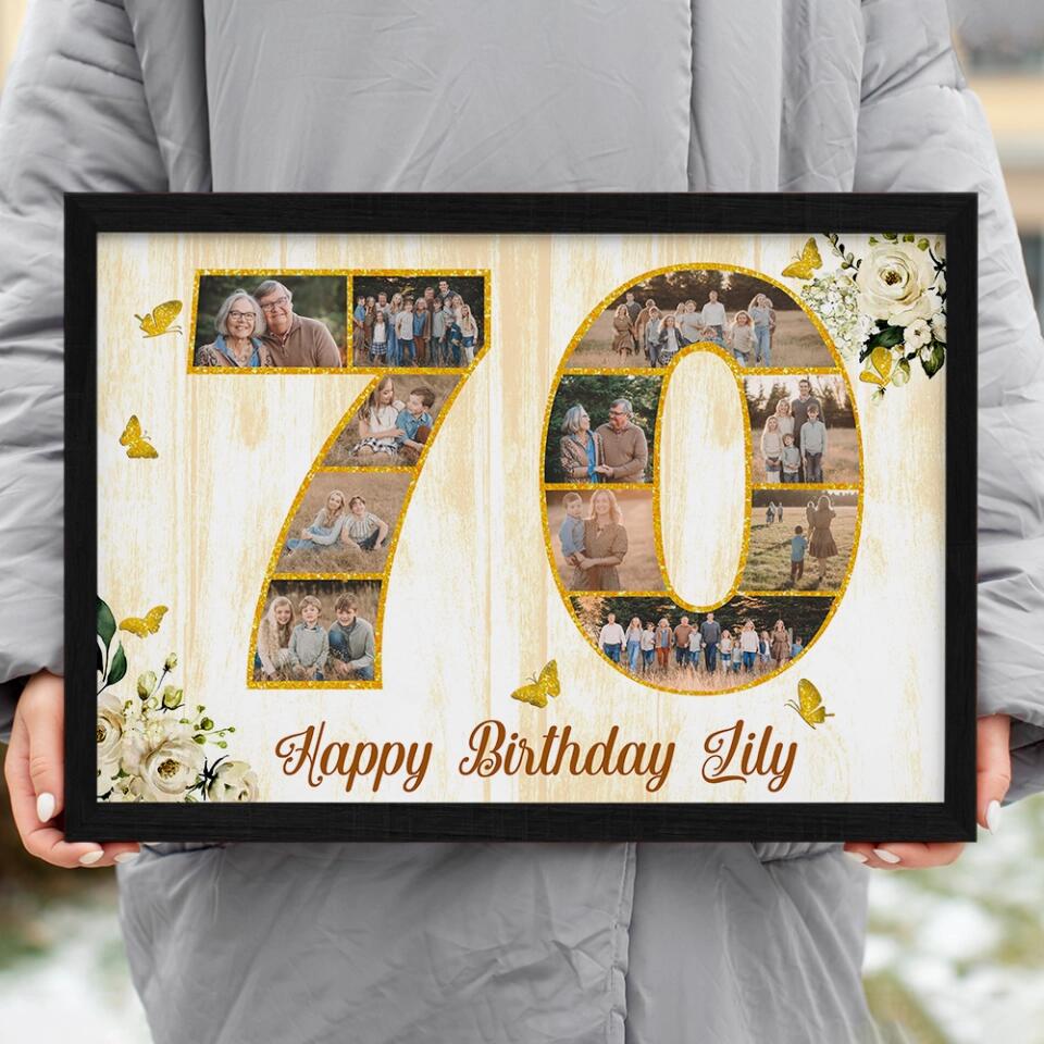 Happy Birthday 50 60 65 70 80 100 Custom Canvas Poster Birthday Gift For Parents Grandparents