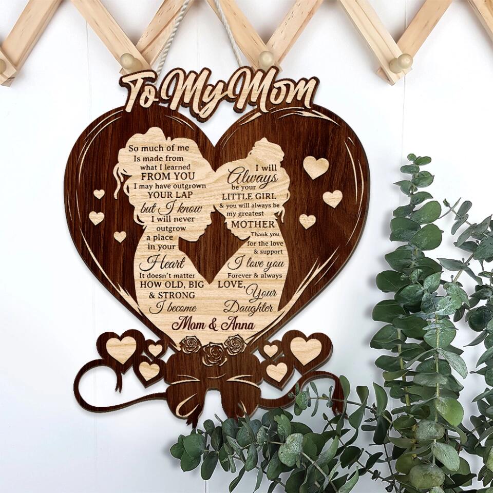 Thank You For Your Love And Your Support - Personalized Shape Wooden Sign - Gift For Mom Daughters