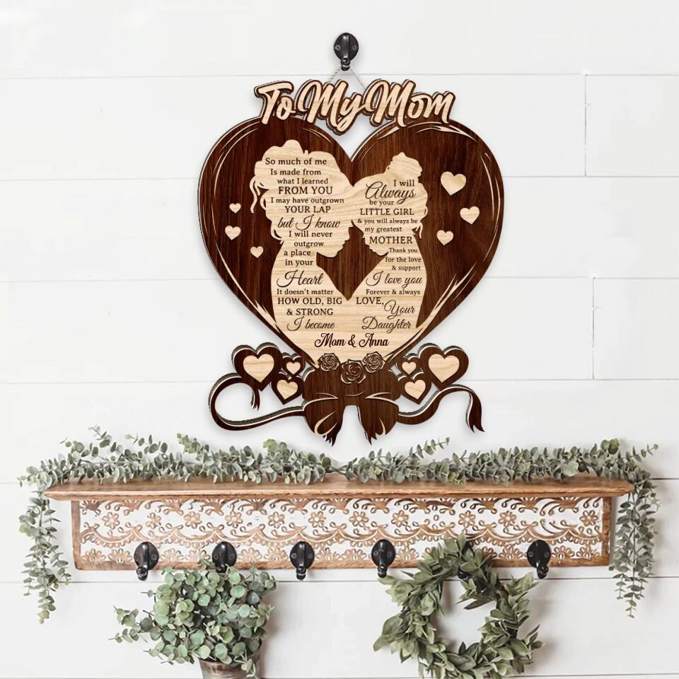 Thank You For Your Love And Your Support - Personalized Shape Wooden Sign - Gift For Mom Daughters