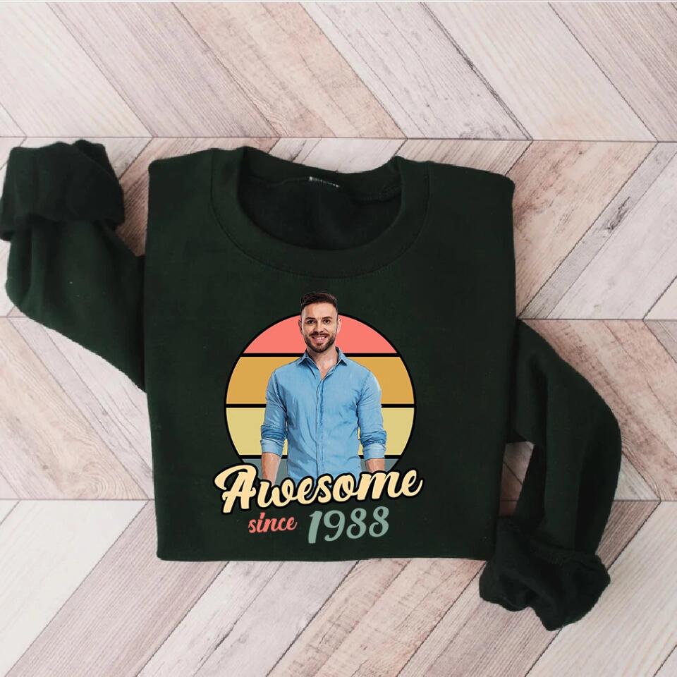 Awesome Since Custom Face Shirt Tshirt Birthday Gift