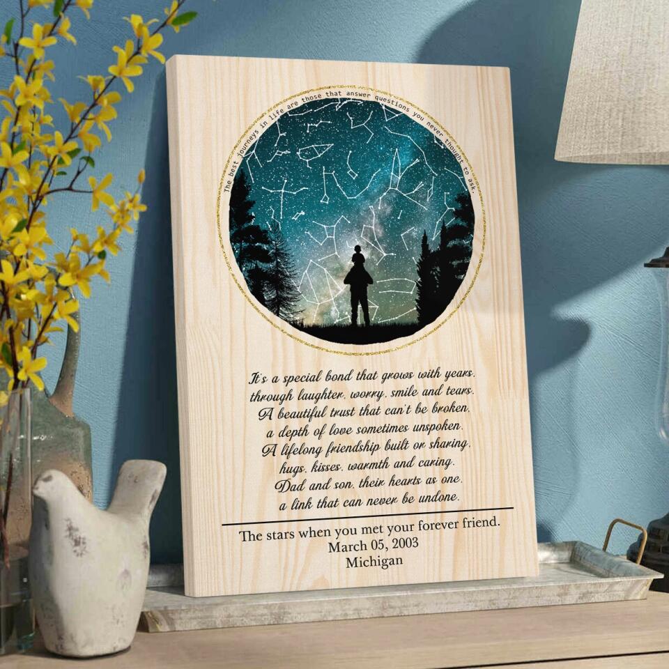 Love Message For Daughter Son From Mom And Dad - Custom Star Map Canvas Poster - Anniversary Gifts
