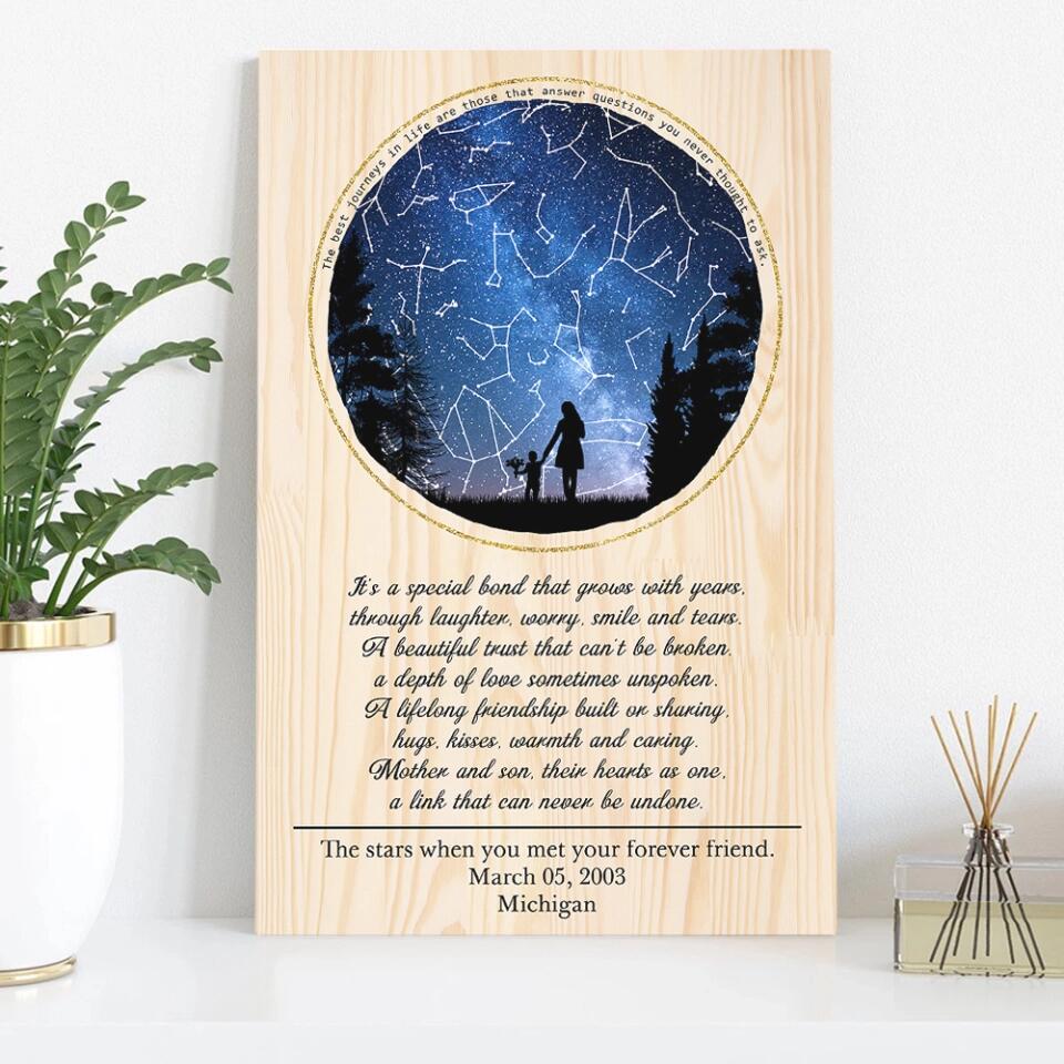 Love Message For Daughter Son From Mom And Dad - Custom Star Map Canvas Poster - Anniversary Gifts
