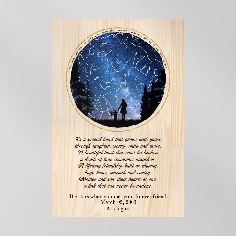 Love Message For Daughter Son From Mom And Dad - Custom Star Map Canvas Poster - Anniversary Gifts