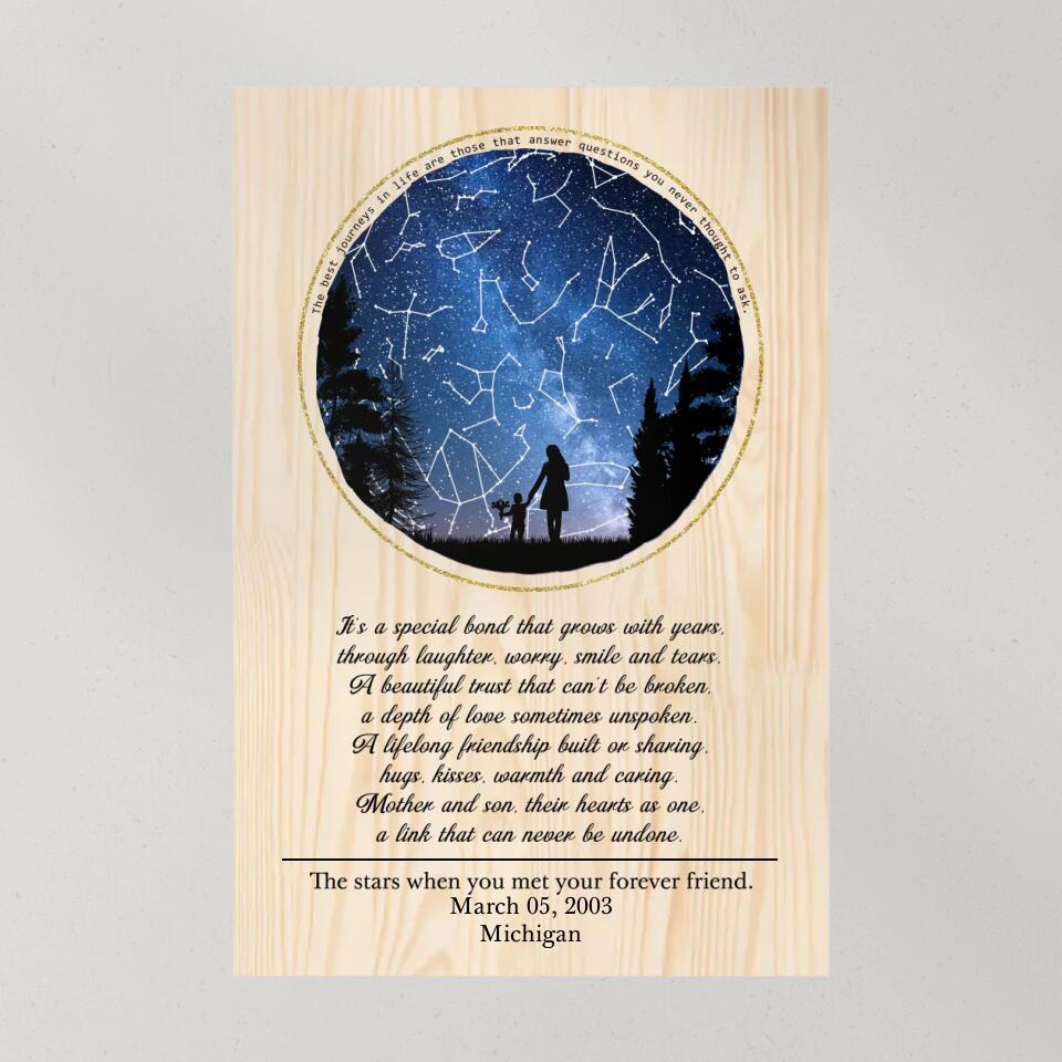 Love Message For Daughter Son From Mom And Dad - Custom Star Map Canvas Poster - Anniversary Gifts