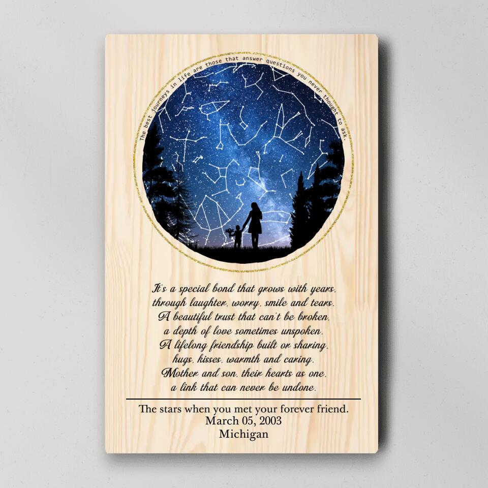 Love Message For Daughter Son From Mom And Dad - Custom Star Map Canvas Poster - Anniversary Gifts