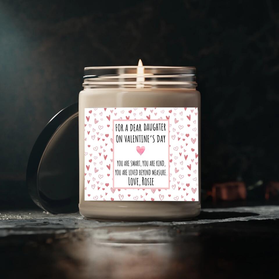 Personalized Valentine Gifts - For a Dear Daughter Sister Teacher Work Bestie You Are Smart You Are Kind Personalized Scented Candle