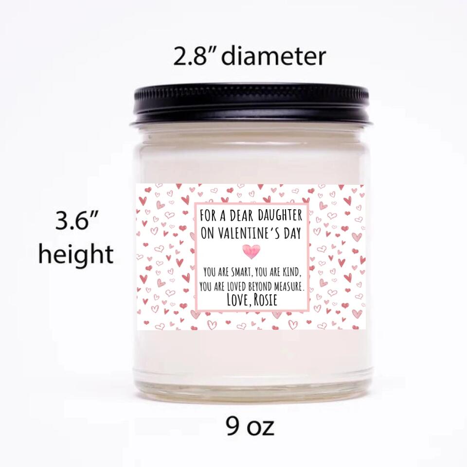Personalized Valentine Gifts - For a Dear Daughter Sister Teacher Work Bestie You Are Smart You Are Kind Personalized Scented Candle