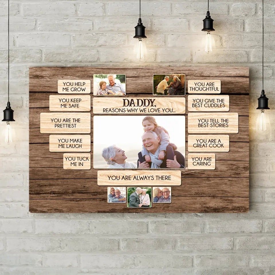 11 Reasons Why We Love Daddy/Mommy - Custom Canvas Poster - Birthday Gift For Parents Grandparents