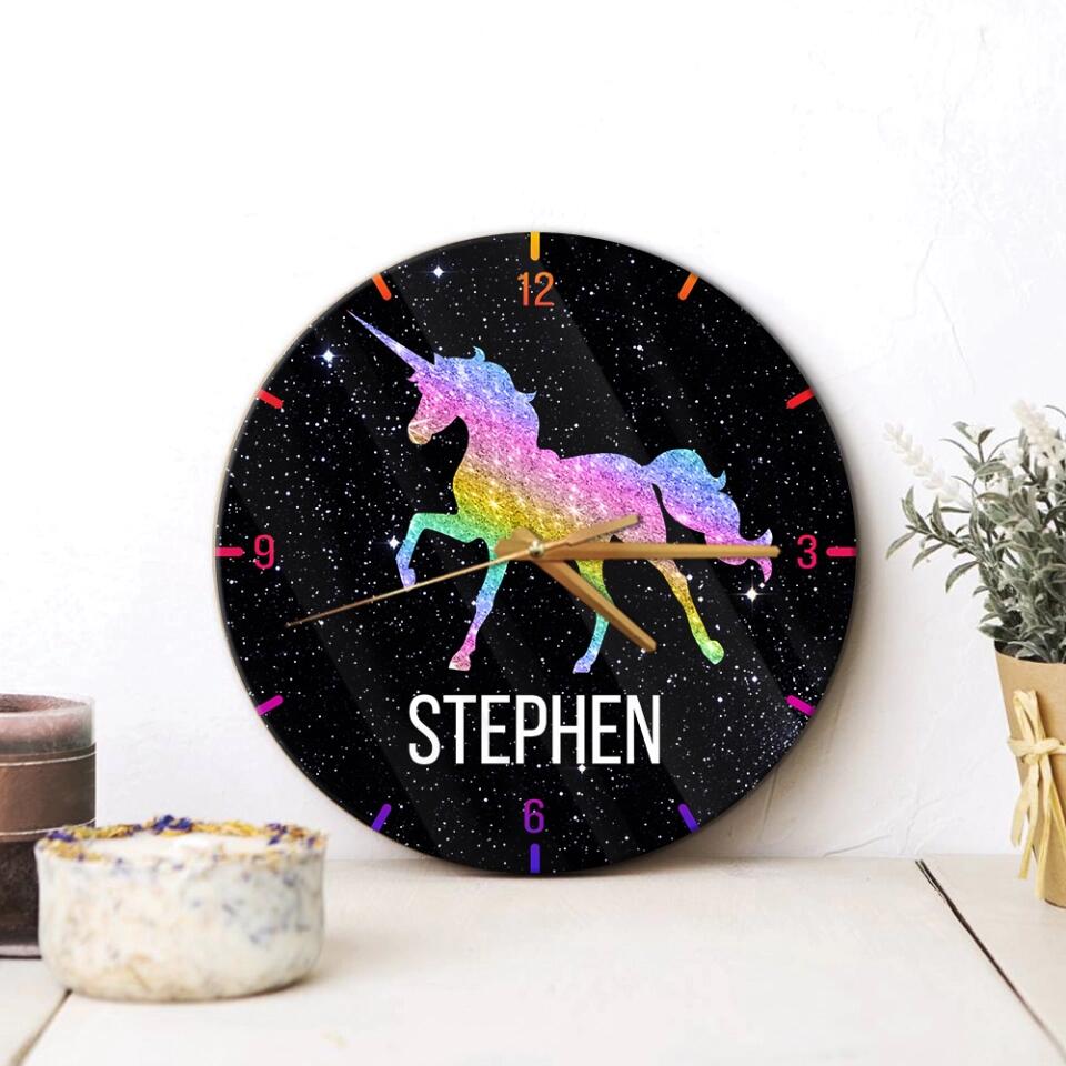 Galaxy Unicorn Custom Wall Clock Birthday Gift For Daughter