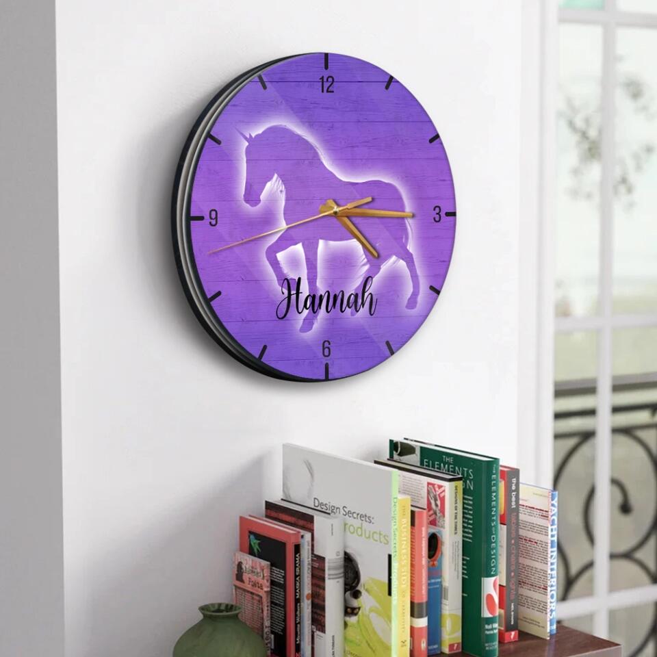 Galaxy Unicorn Custom Wall Clock Birthday Gift For Daughter