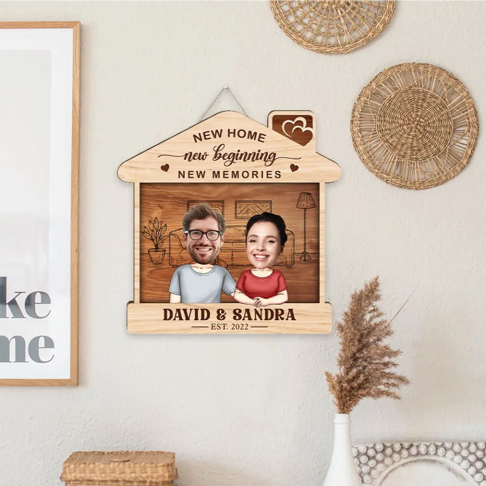 Family Love Never Ends - Custom Face Wooden Sign - Best Gift For Couple Grandparents New Home Gift - 301IHPLNWP090