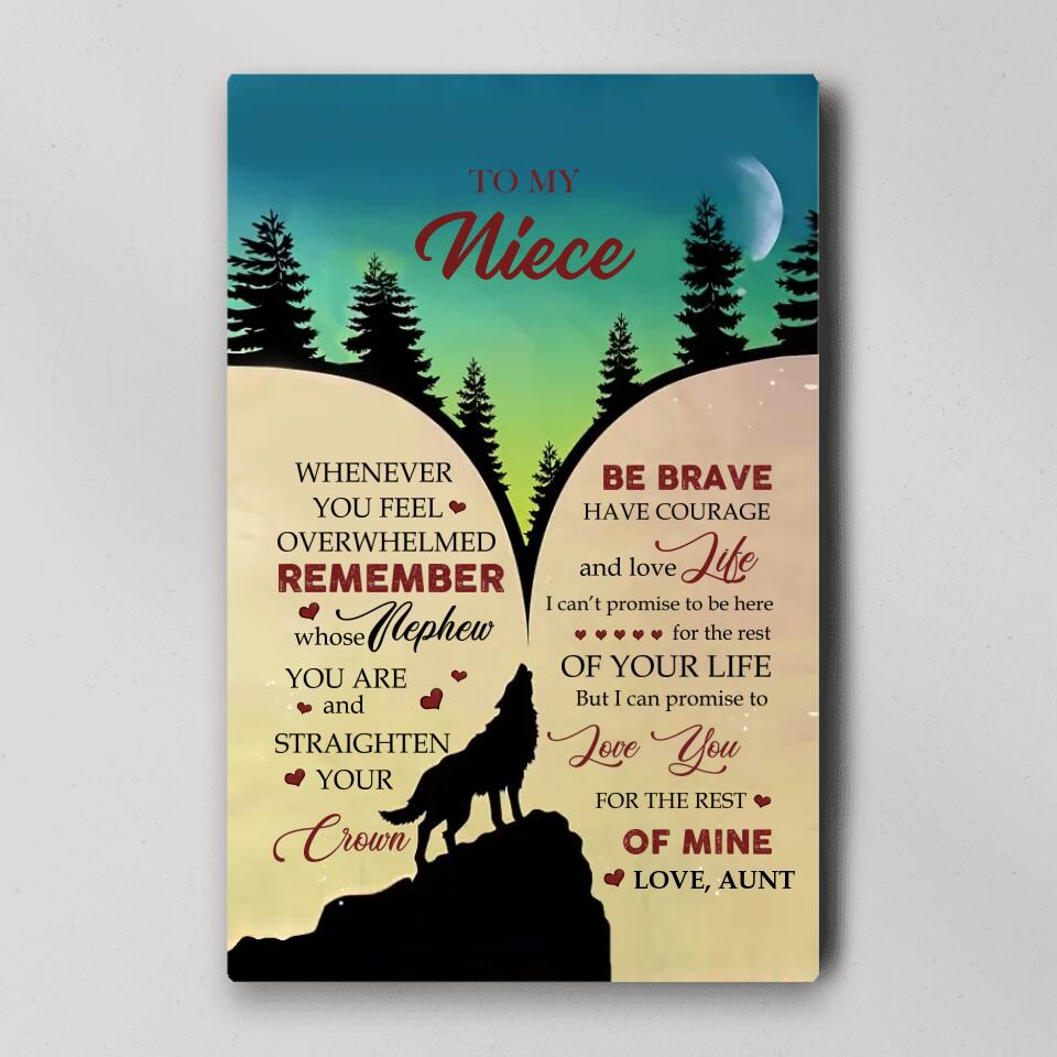 Love Message To Nephew From Aunt - Custom Canvas Poster - Birthday Gift For Nephew For Son