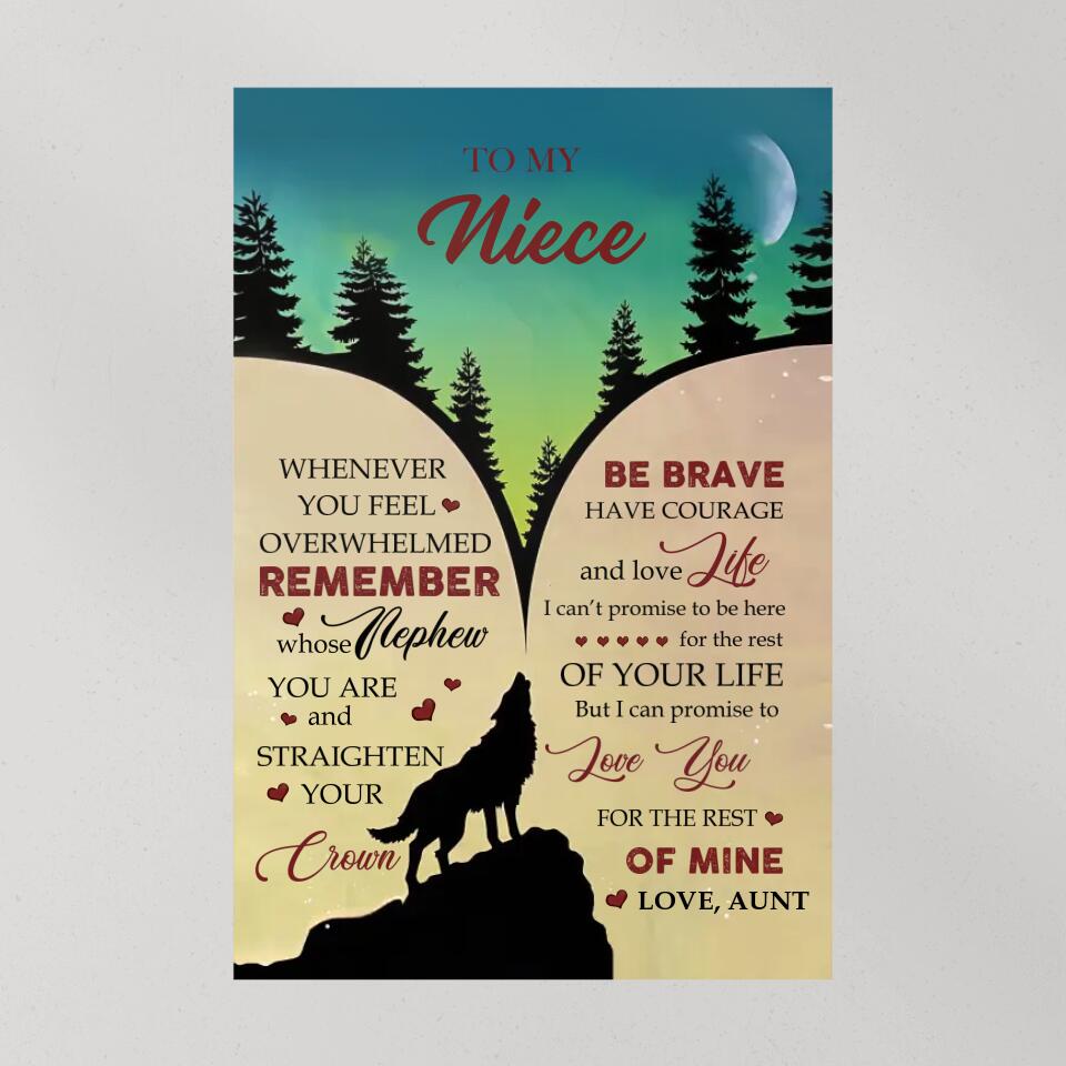 Love Message To Nephew From Aunt - Custom Canvas Poster - Birthday Gift For Nephew For Son